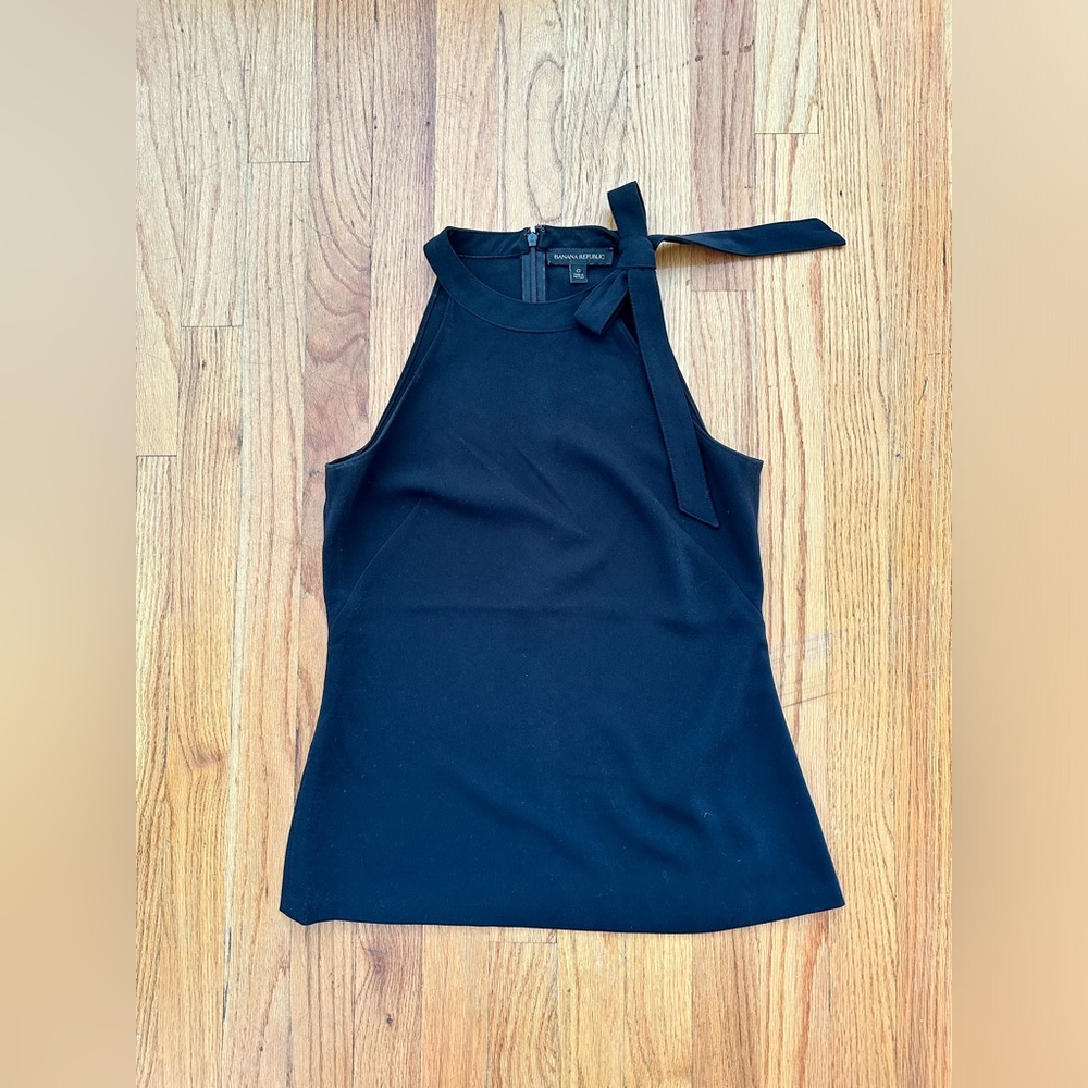 Banana Republic High Neck Bow Top